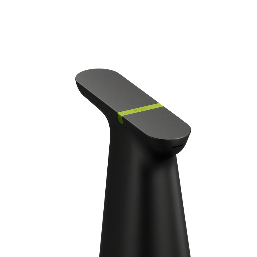 Detail view of Simplehuman Matte Black Sensor Spray top panel, showing the adjustable Multi spray mode.